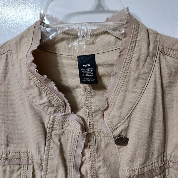 Lane Bryant Venezia Cropped Button Down Jacket Women's Plus Size 14/16 Tan - Picture 8 of 9